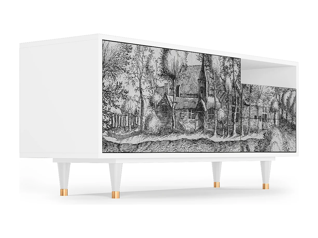 Meuble TV - 125х56х41 cm - T7 - A Pond, Blanc