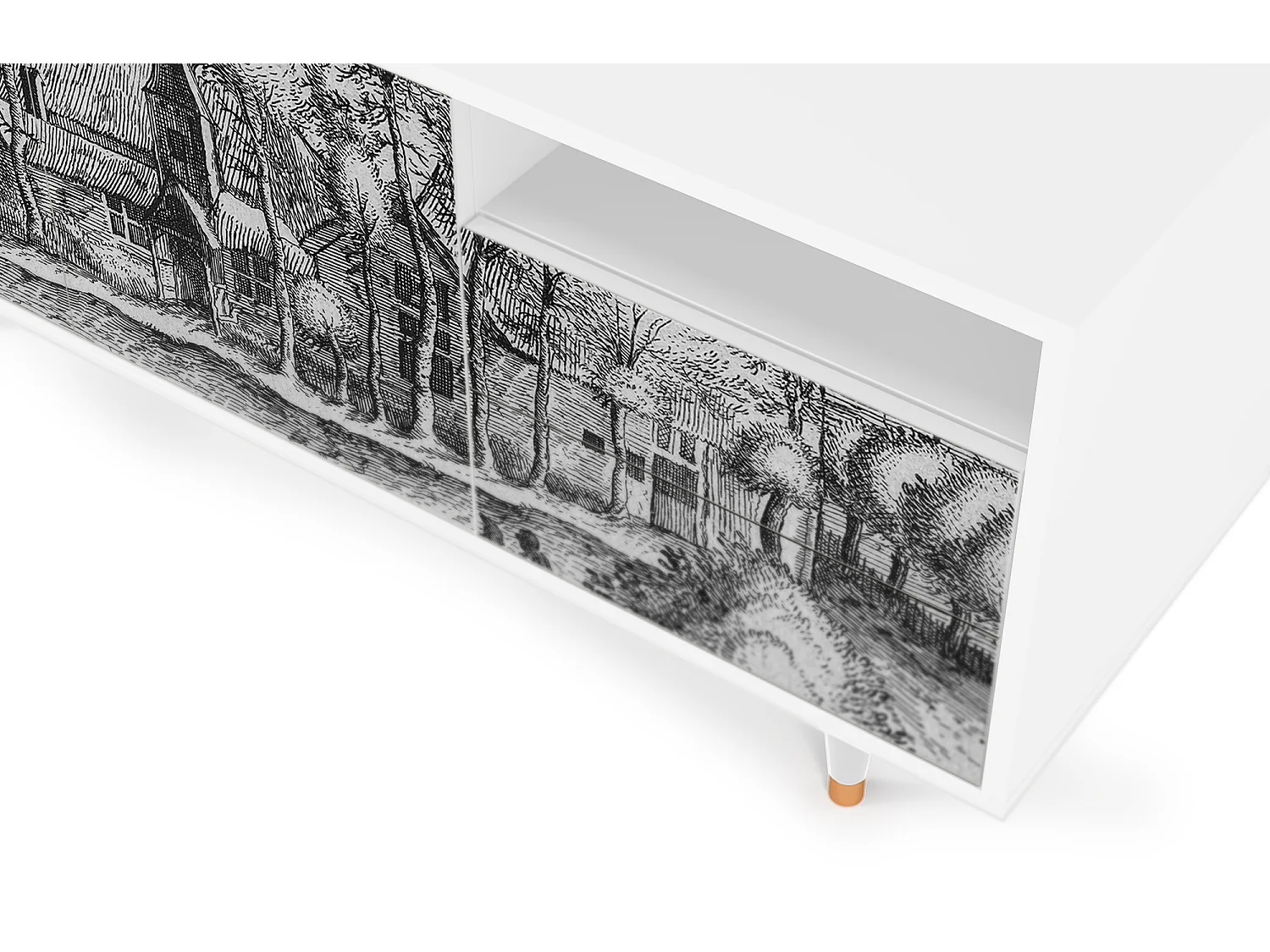 Meuble TV - 125х56х41 cm - T7 - A Pond, Blanc