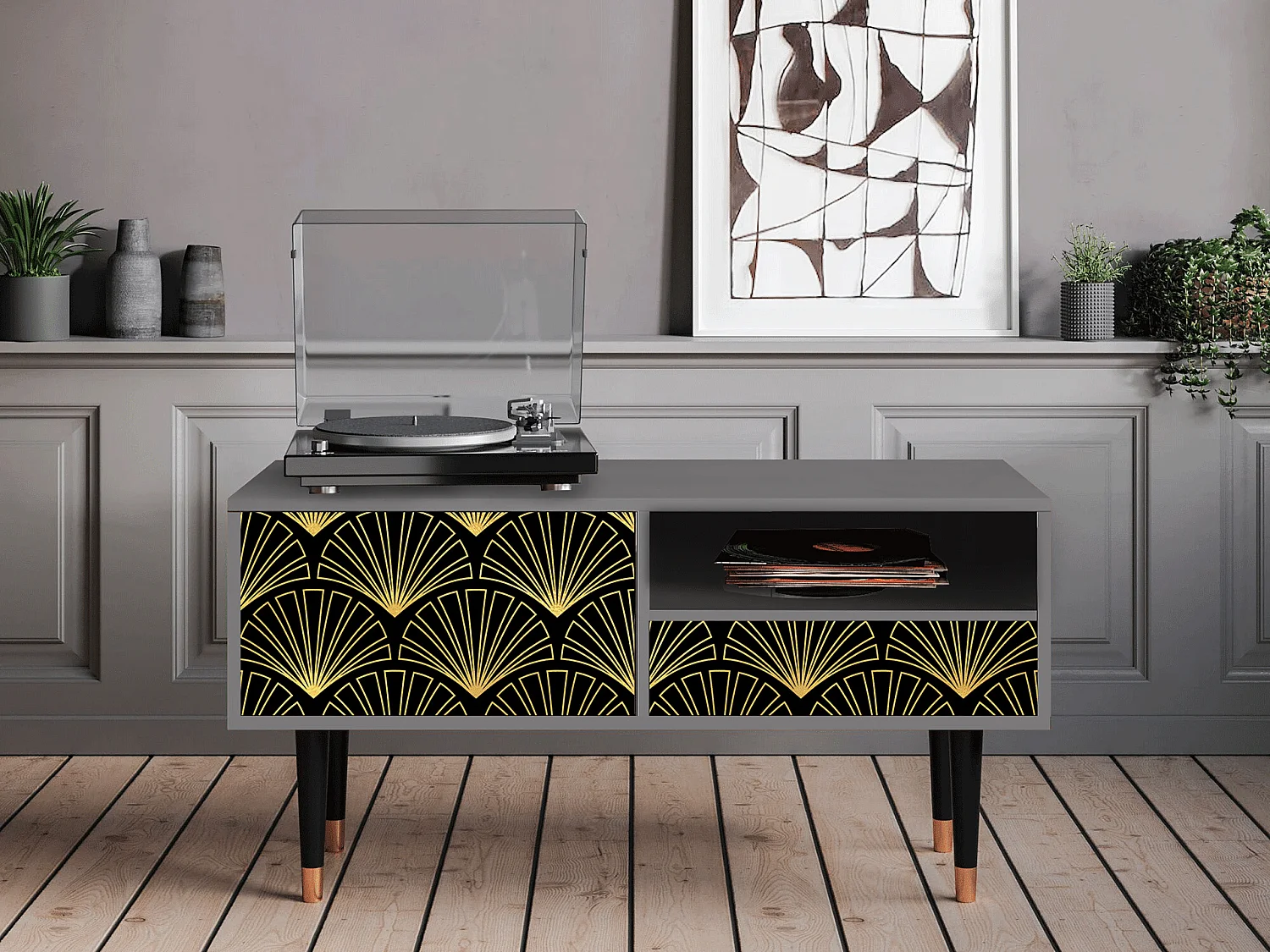 Meuble TV - 115х59х48 cm - T3 - Bird of Juno, Gris