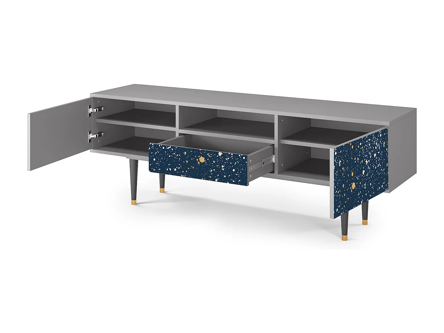 Szafka RTV - 170х59х41 cm - T6 - Starfall, Szary