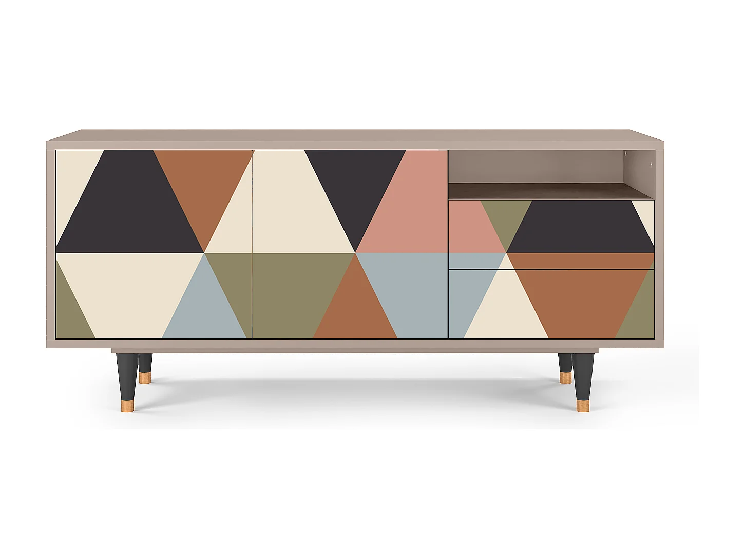 TV-Möbel - 125х56х41 cm - T7 - Royal Triangles, Latte