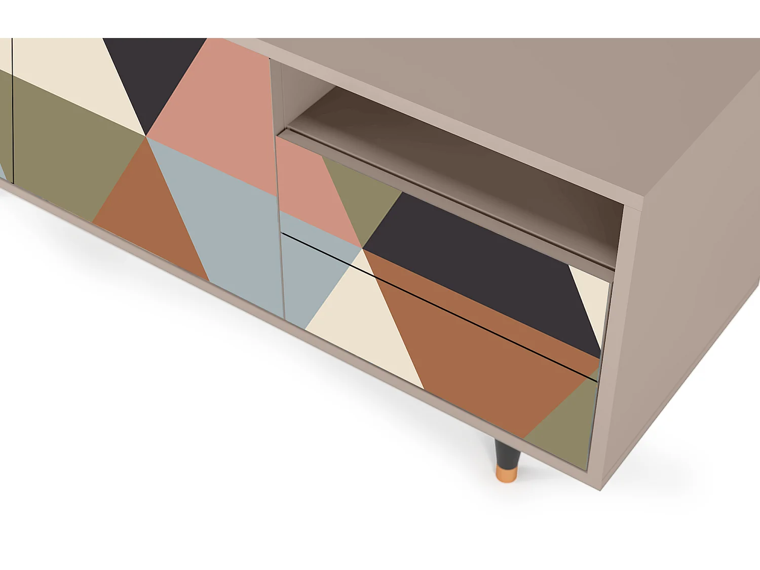 TV-Möbel - 125х56х41 cm - T7 - Royal Triangles, Latte