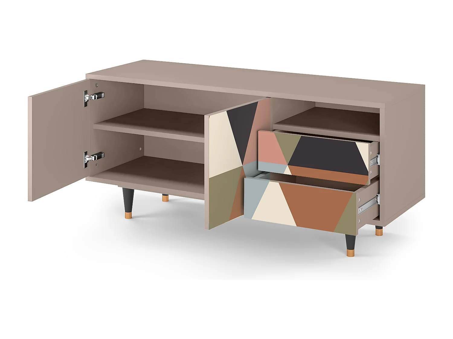 TV-Möbel - 125х56х41 cm - T7 - Royal Triangles, Latte