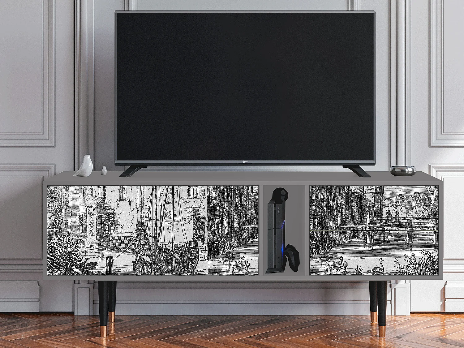 TV-Möbel - 170х69х48 cm - T1 - Castle by Breugel, Grau