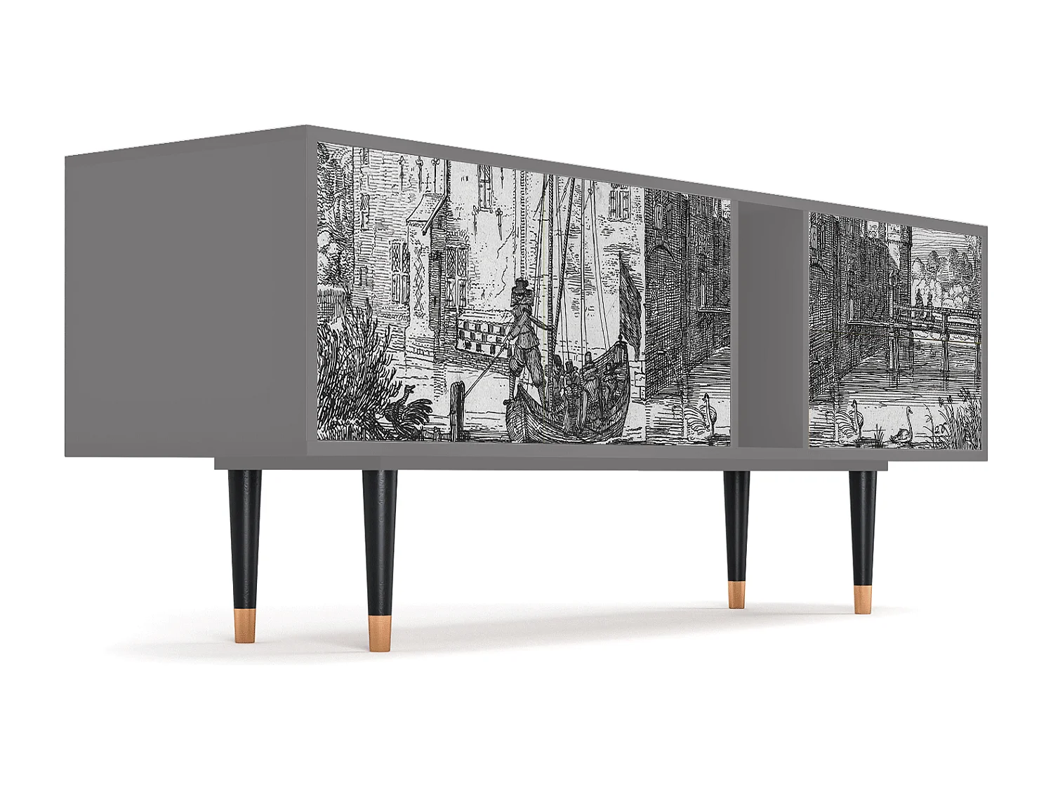 TV-Möbel - 170х69х48 cm - T1 - Castle by Breugel, Grau