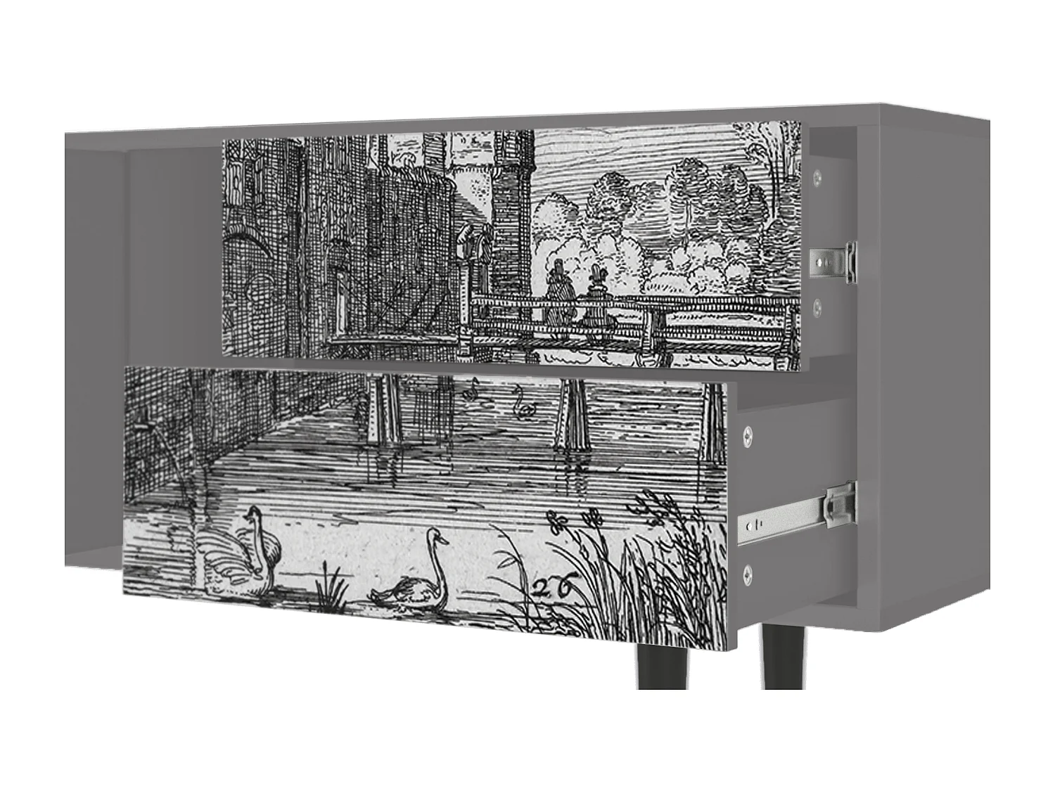 TV-Möbel - 170х69х48 cm - T1 - Castle by Breugel, Grau