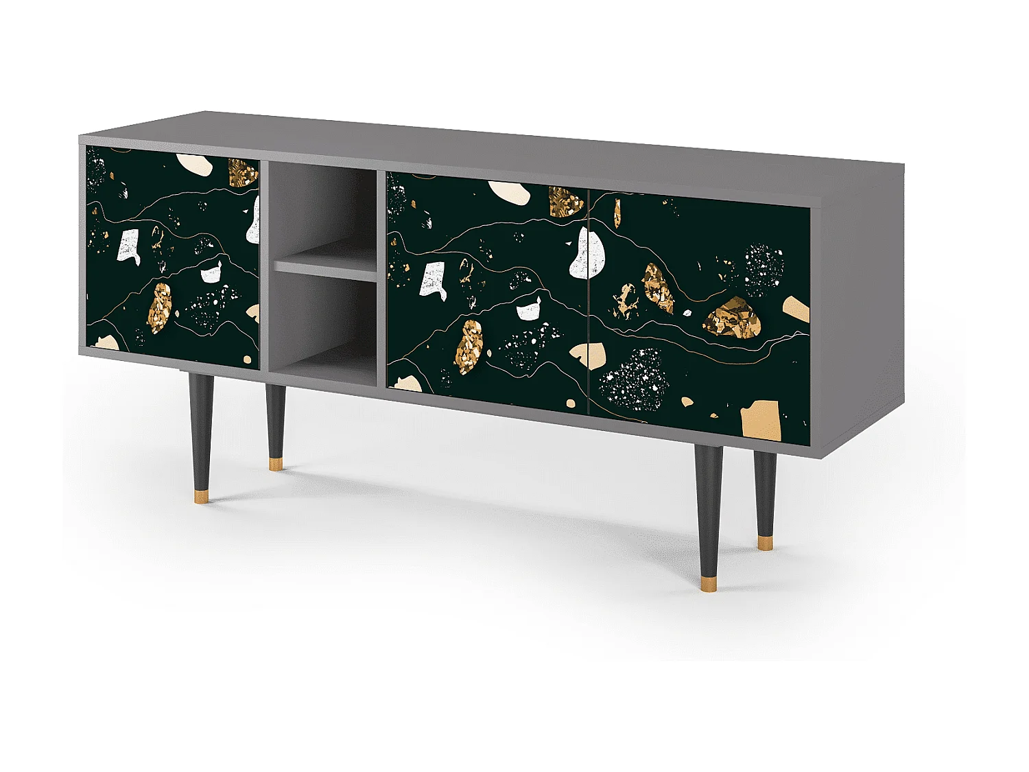 TV-meubel - 150х69х41 cm - T5 - Space Rocks, Grijs