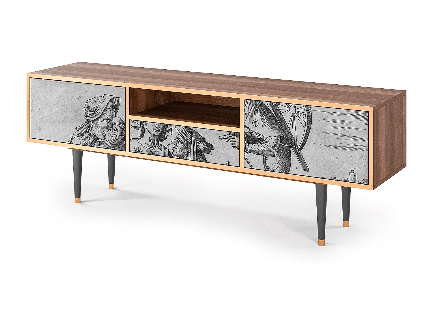 Meuble TV - 170х59х41 cm - T6 - Blau Schuyte, Noyer