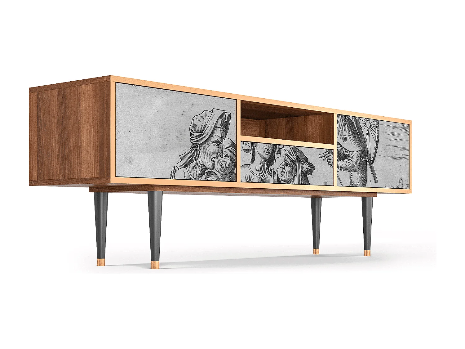 Mueble de TV - 170х59х41 cm - T6 - Blau Schuyte, Nogal