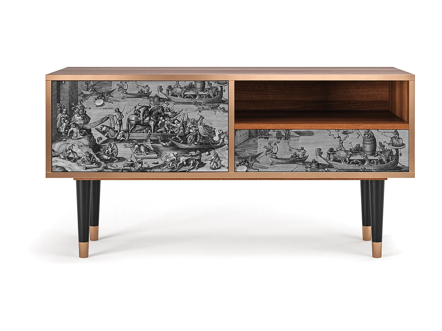 TV-meubel - 115х59х48 cm - T3 - Saint Martin, Walnoot