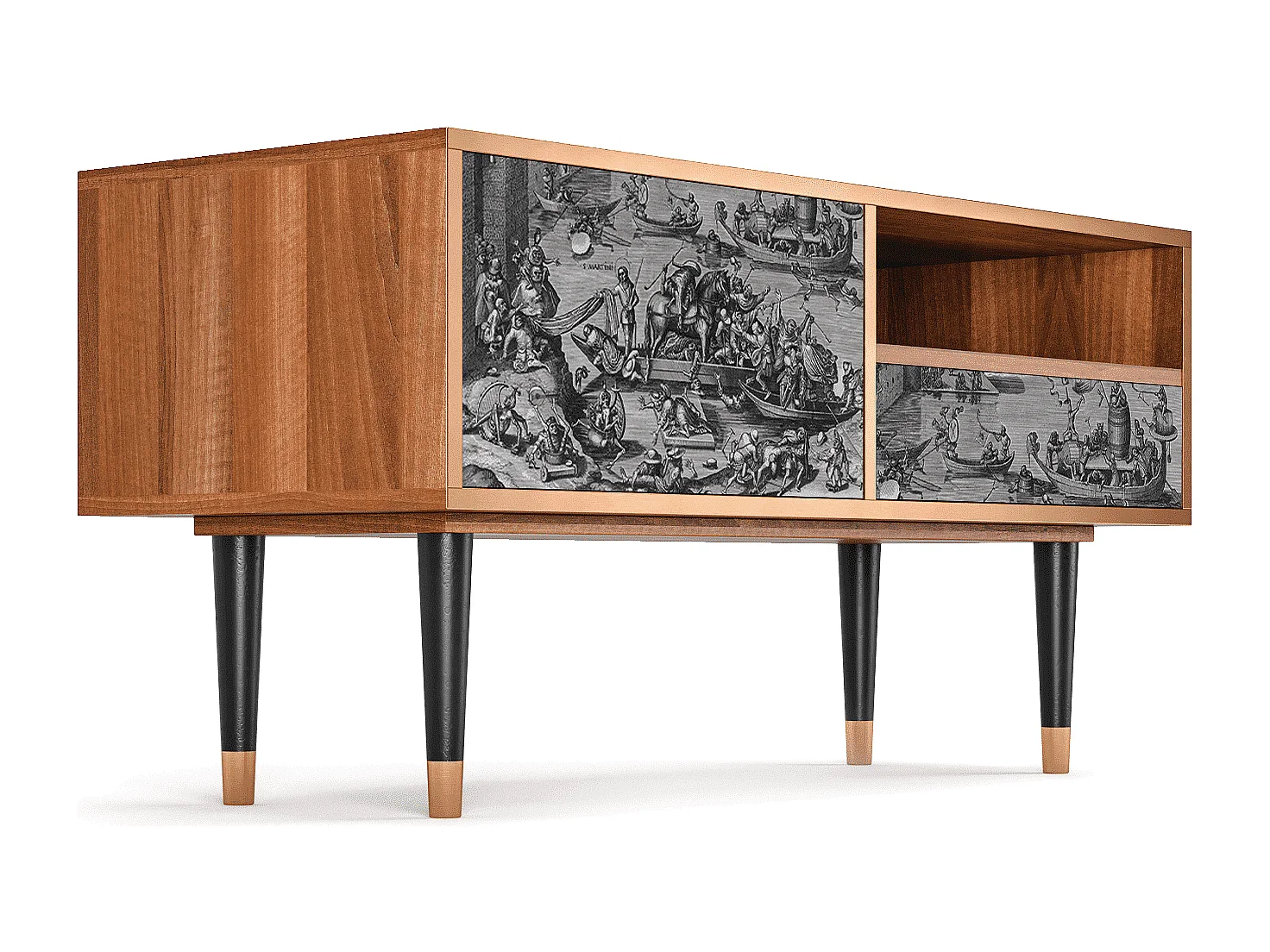 TV-meubel - 115х59х48 cm - T3 - Saint Martin, Walnoot