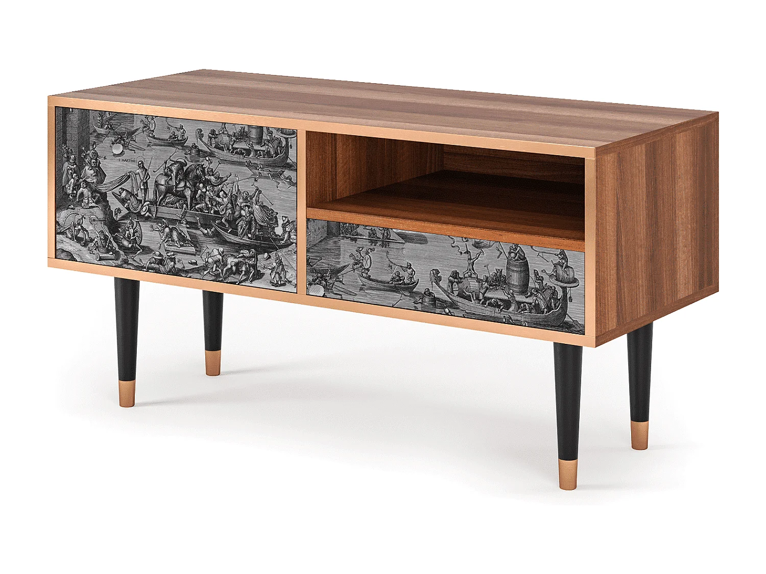 Mueble de TV - 115х59х48 cm - T3 - Saint Martin, Nogueira