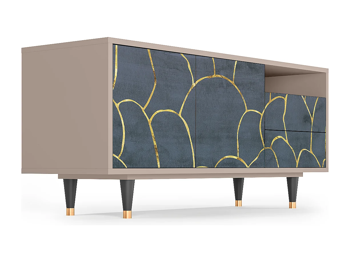 Meuble TV - 125х56х41 cm - T7 - Blue Lagoon, Latte