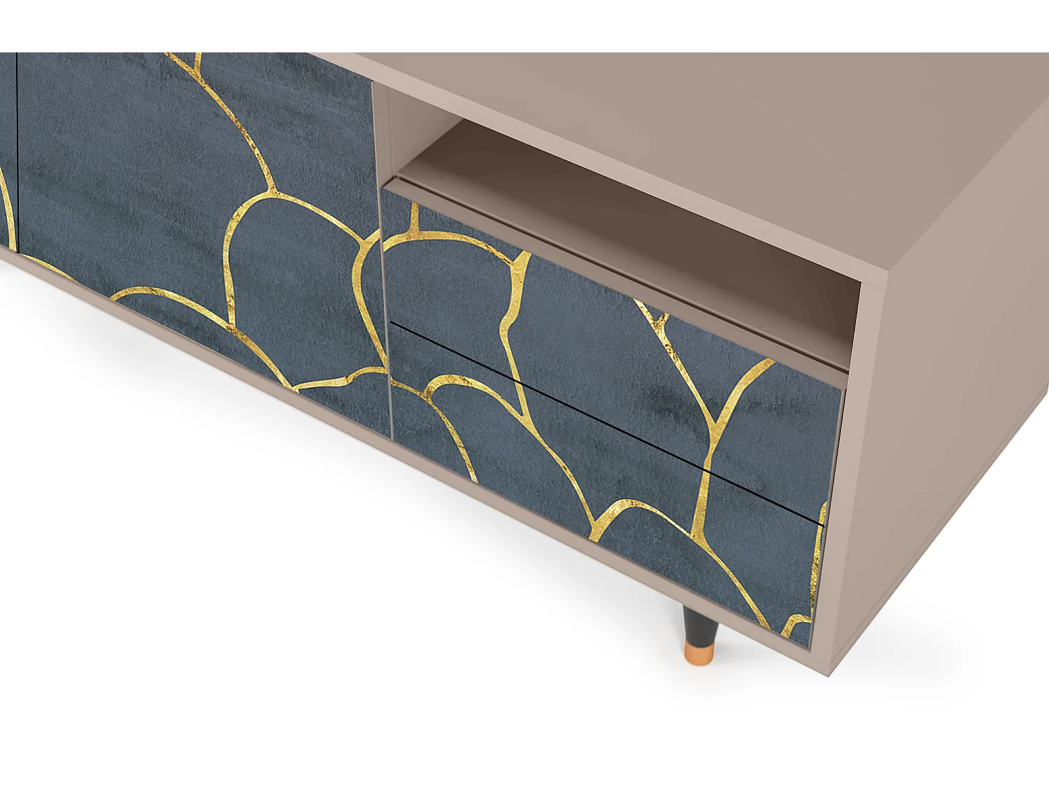 Meuble TV - 125х56х41 cm - T7 - Blue Lagoon, Latte