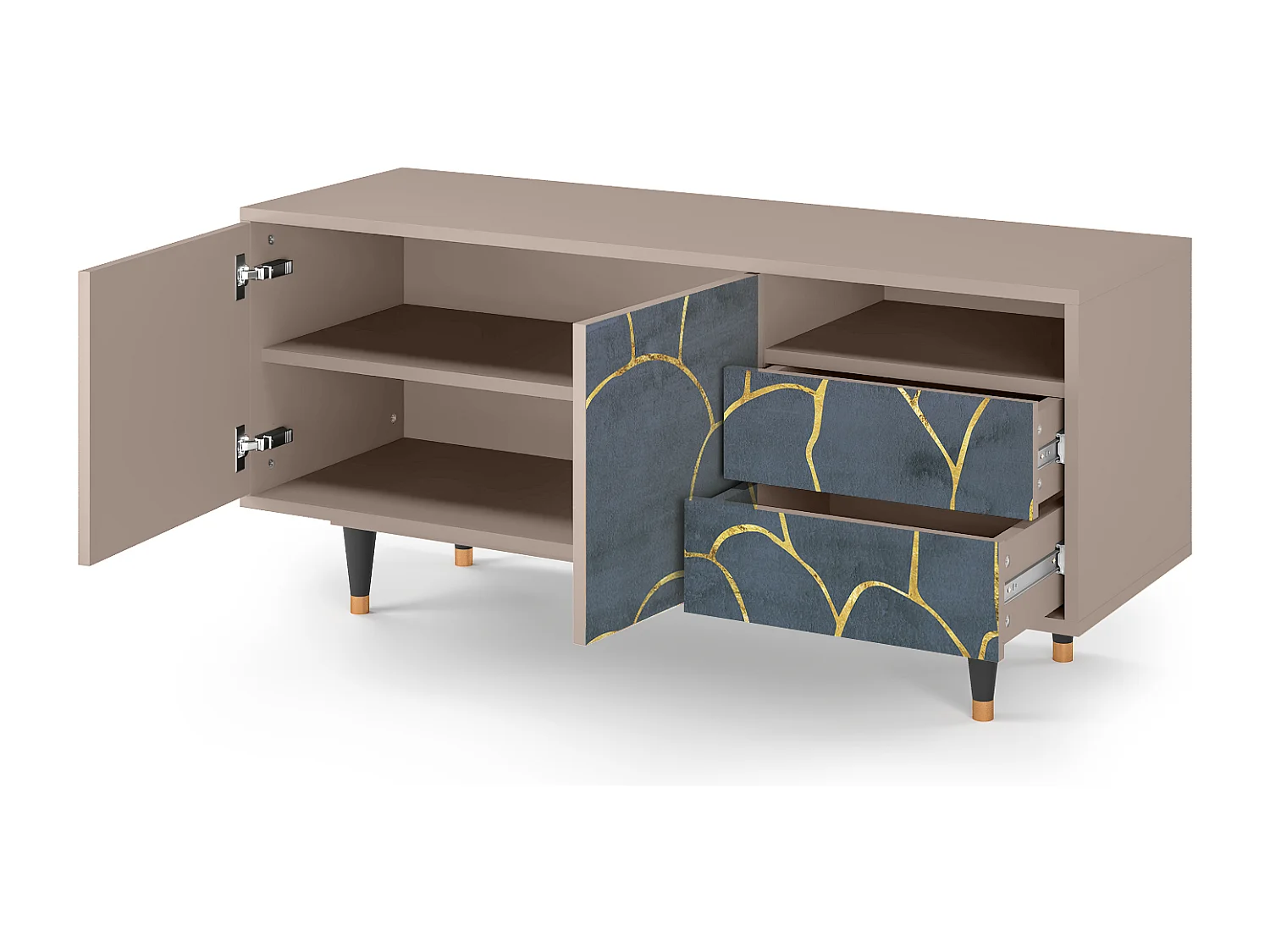 Meuble TV - 125х56х41 cm - T7 - Blue Lagoon, Latte