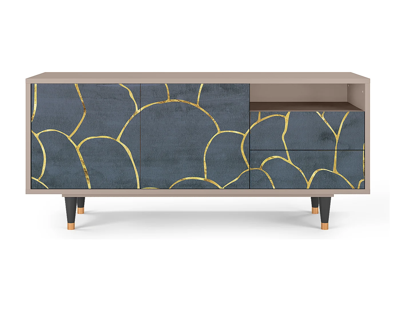 Meuble TV - 125х56х41 cm - T7 - Blue Lagoon, Latte