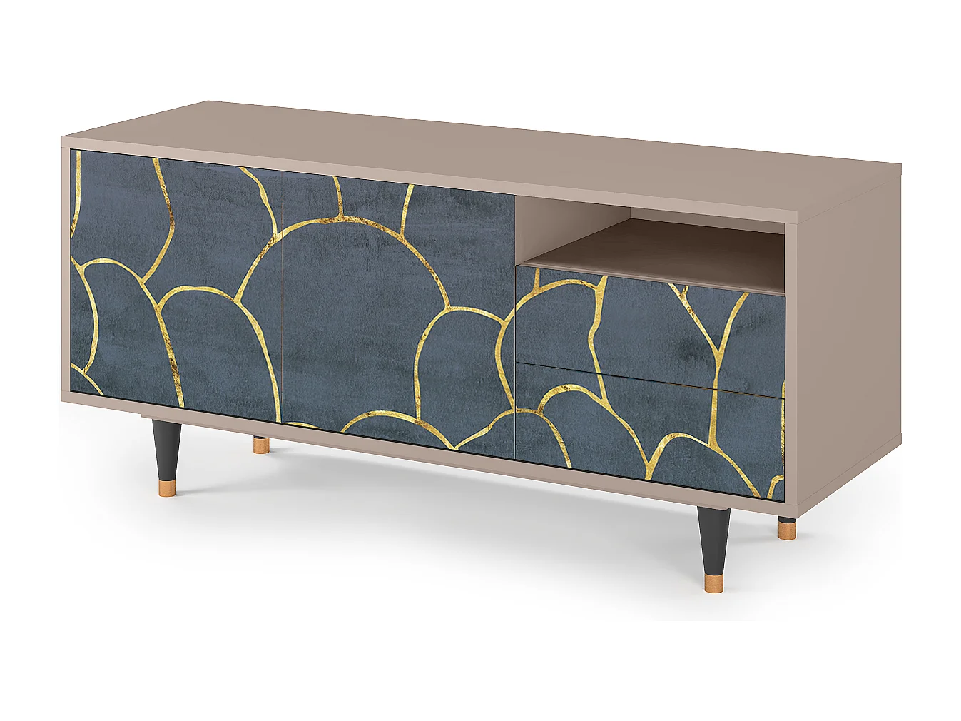 Meuble TV - 125х56х41 cm - T7 - Blue Lagoon, Latte