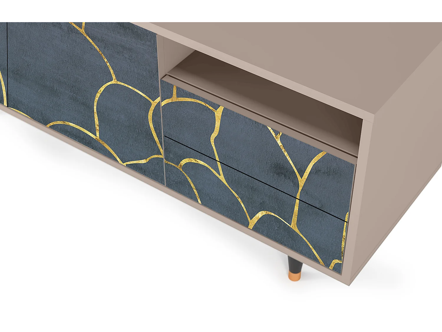 Meuble TV - 125х56х41 cm - T7 - Blue Lagoon, Latte