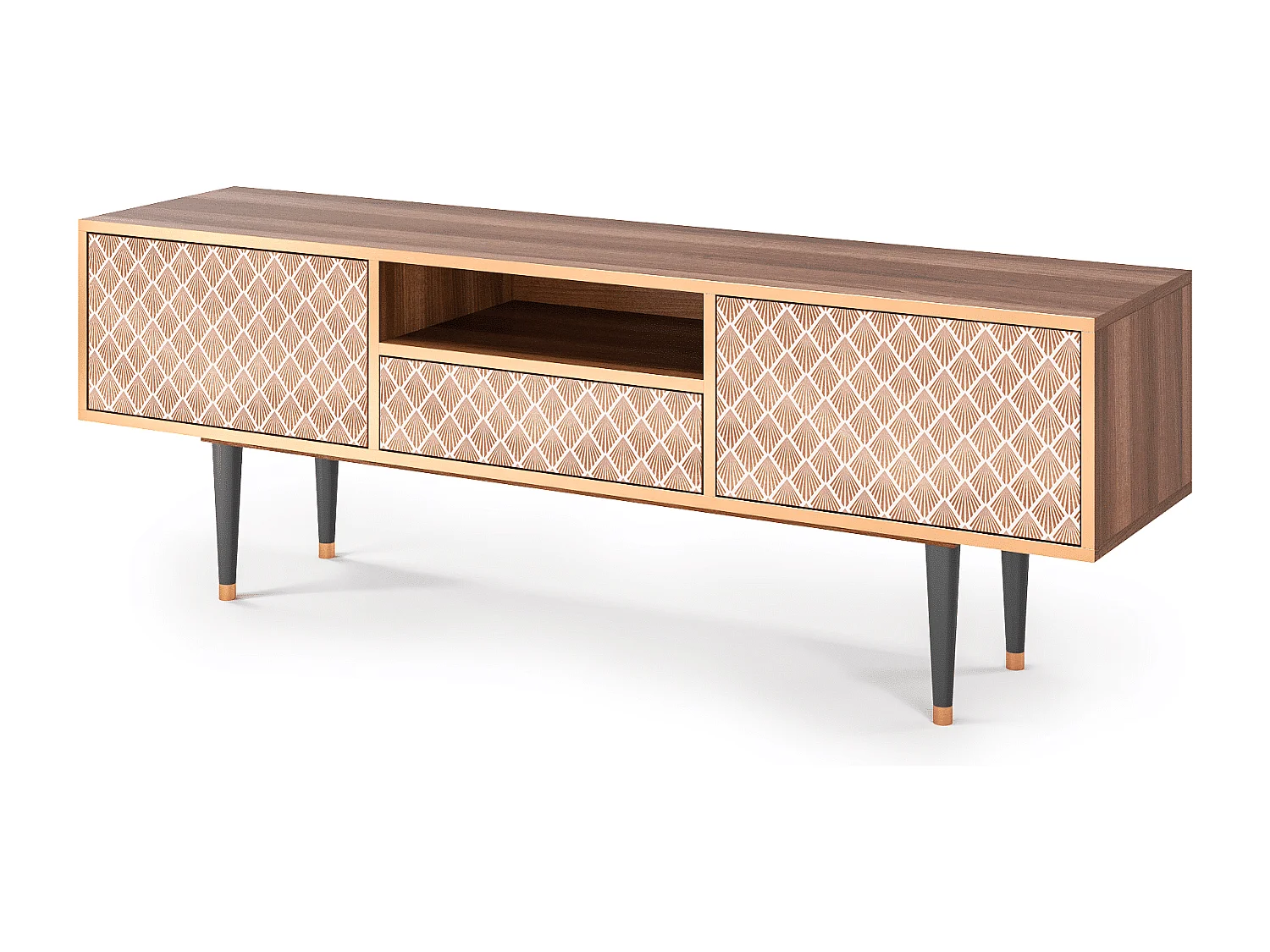 Meuble TV - 170х59х41 cm - T6 - Pastel Sunrise, Noyer