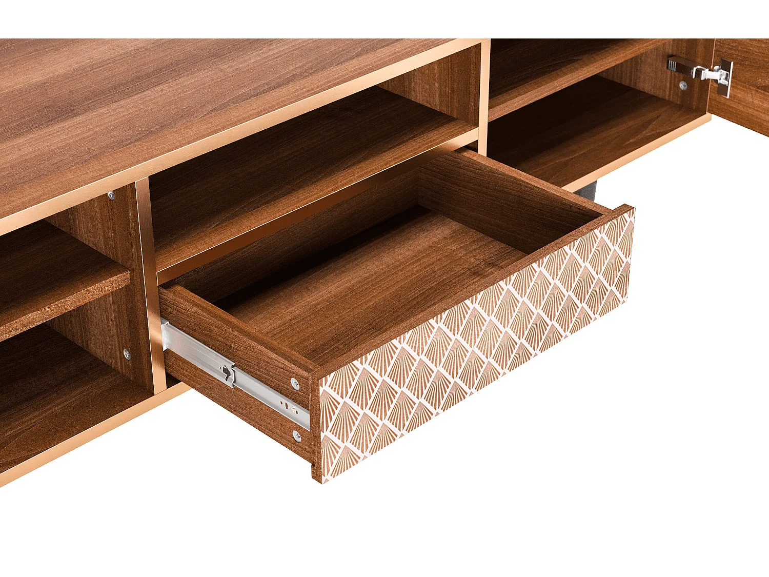 TV-Möbel - 170х59х41 cm - T6 - Pastel Sunrise, Walnuss