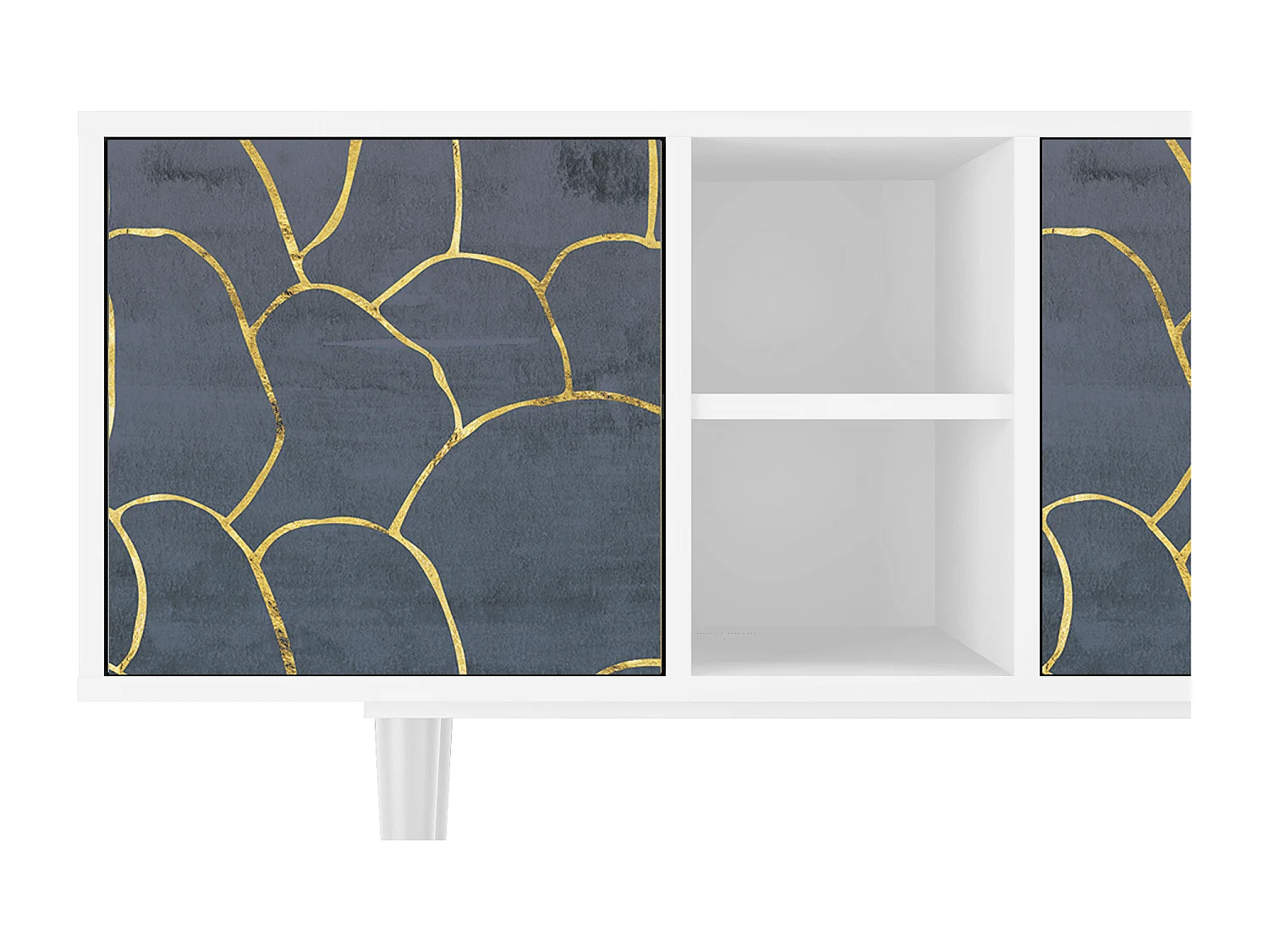 Meuble TV - 150х69х41 cm - T5 - Blue Lagoon, Blanc