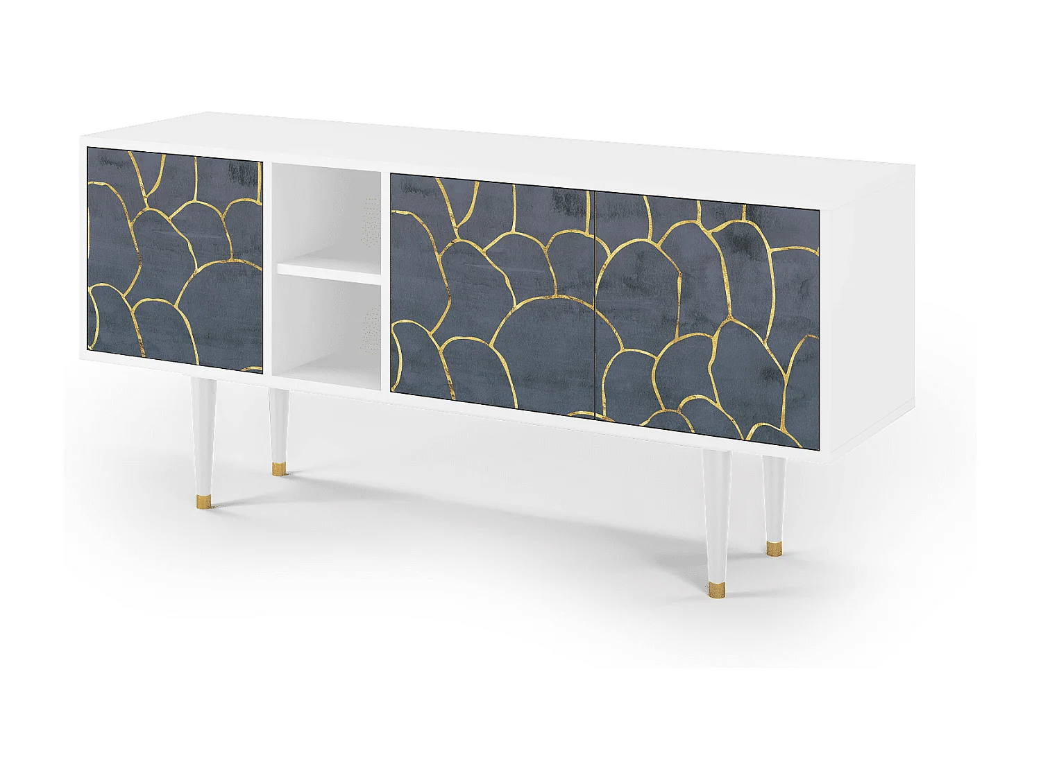 Meuble TV - 150х69х41 cm - T5 - Blue Lagoon, Blanc