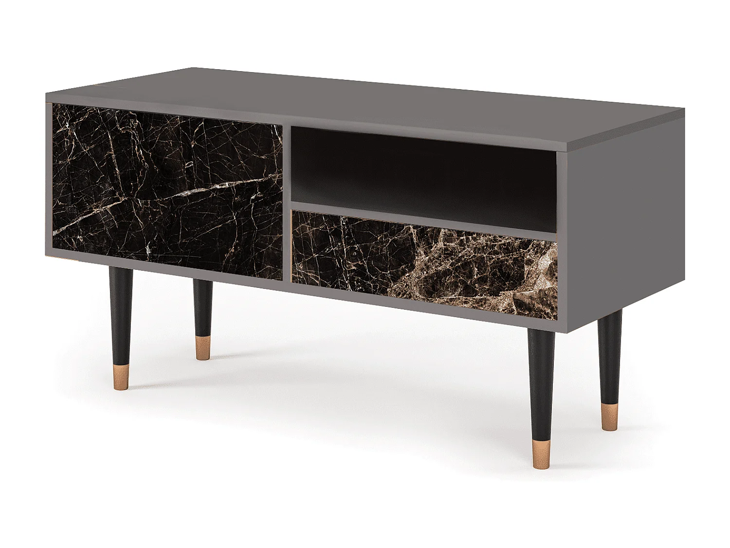 Meuble TV - 115х59х48 cm - T3 - Night Abyss, Gris