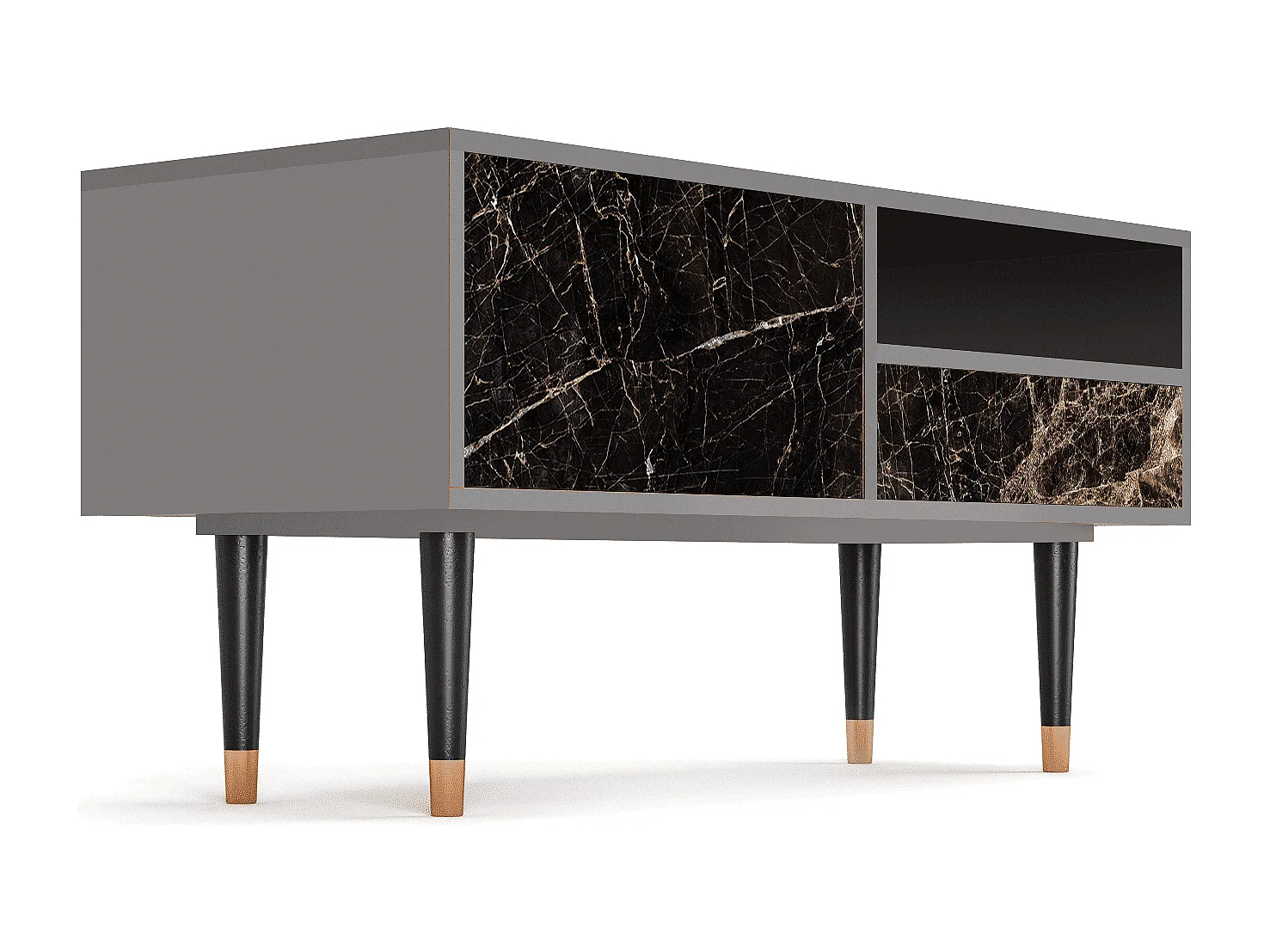 Meuble TV - 115х59х48 cm - T3 - Night Abyss, Gris