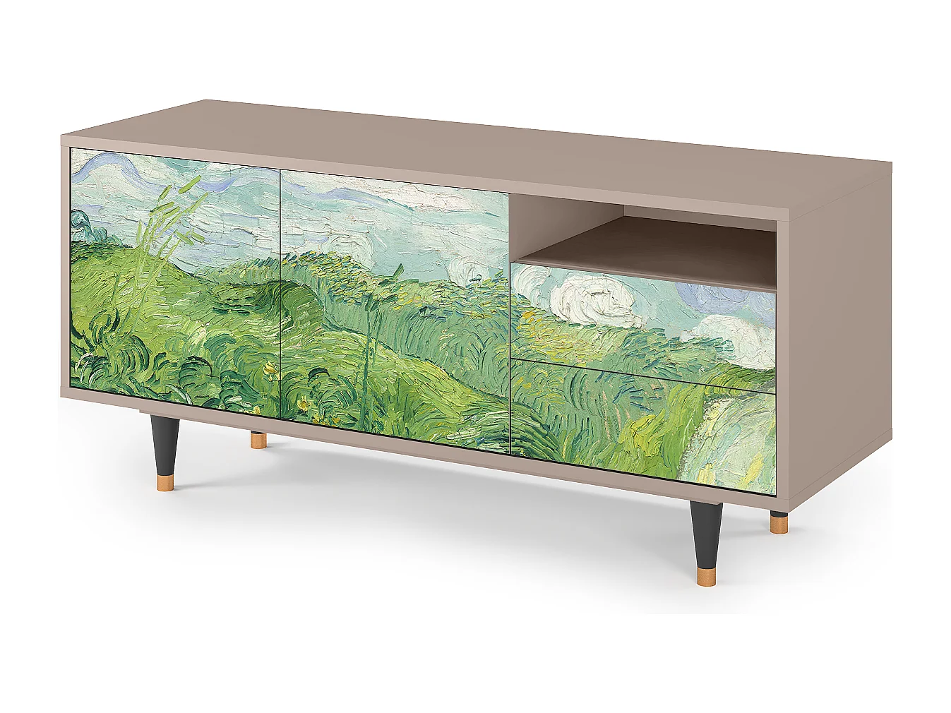 TV-Möbel - 125х56х41 cm - T7 - Green Wheat Fields, Latte