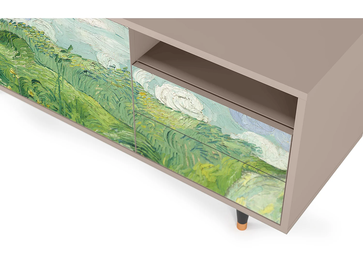 TV-Möbel - 125х56х41 cm - T7 - Green Wheat Fields, Latte