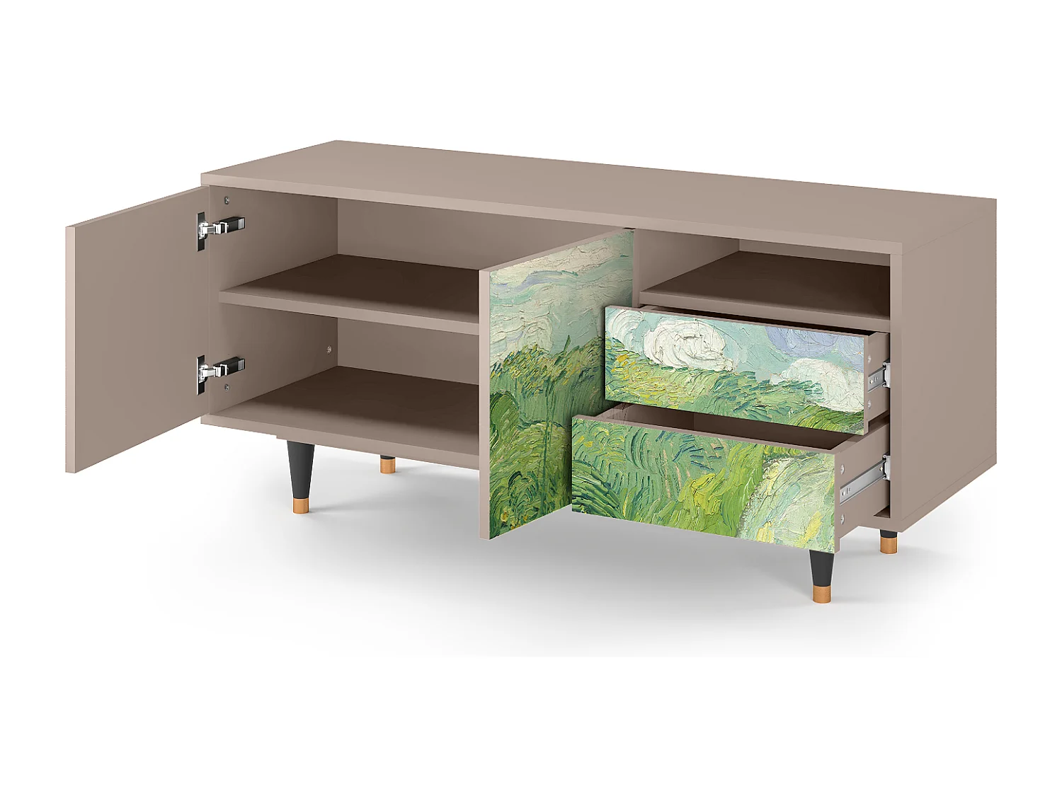 TV-Möbel - 125х56х41 cm - T7 - Green Wheat Fields, Latte