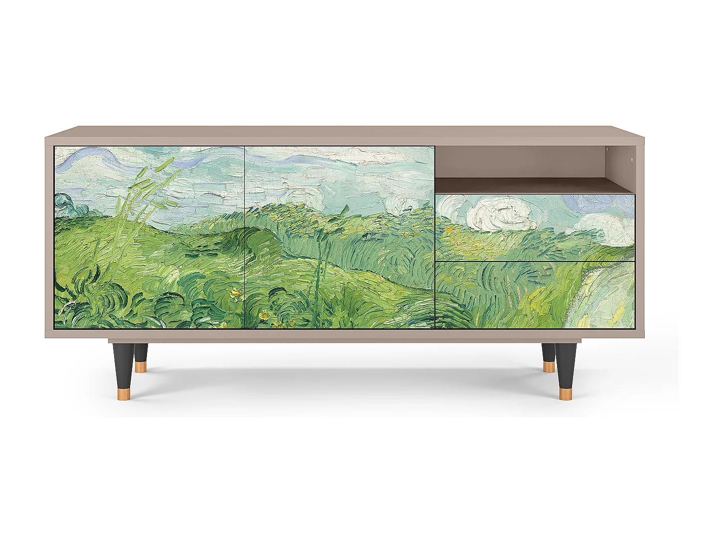 TV-Möbel - 125х56х41 cm - T7 - Green Wheat Fields, Latte