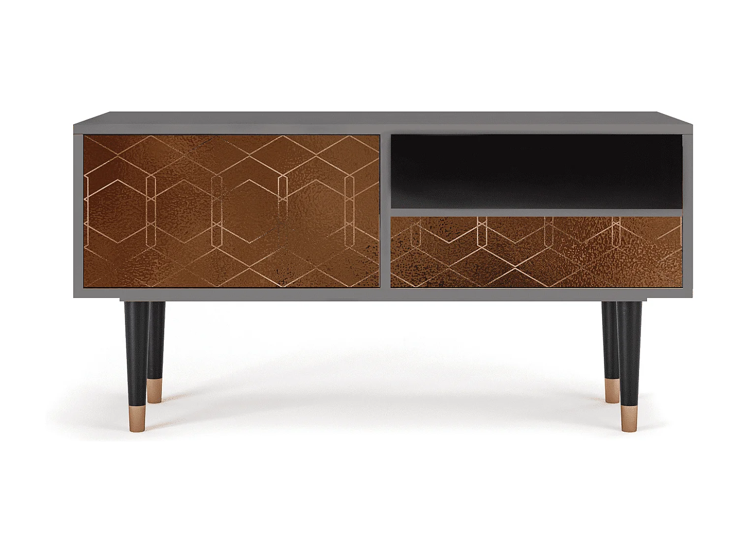 Meuble TV - 115х59х48 cm - T3 - Chocolate Bar, Gris