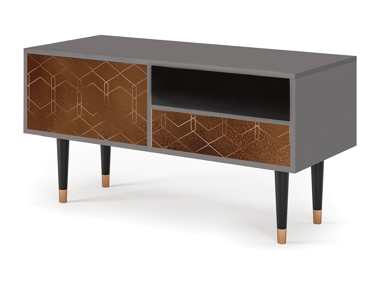 Meuble TV - 115х59х48 cm - T3 - Chocolate Bar, Gris