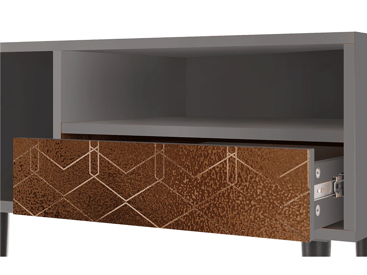 Meuble TV - 115х59х48 cm - T3 - Chocolate Bar, Gris