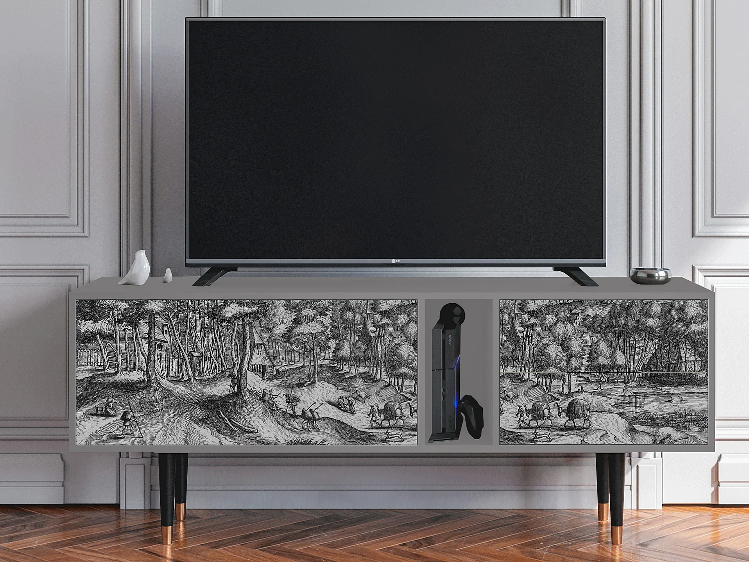 Mueble de TV - 170х69х48 cm - T1 - Rusticorum, Gris