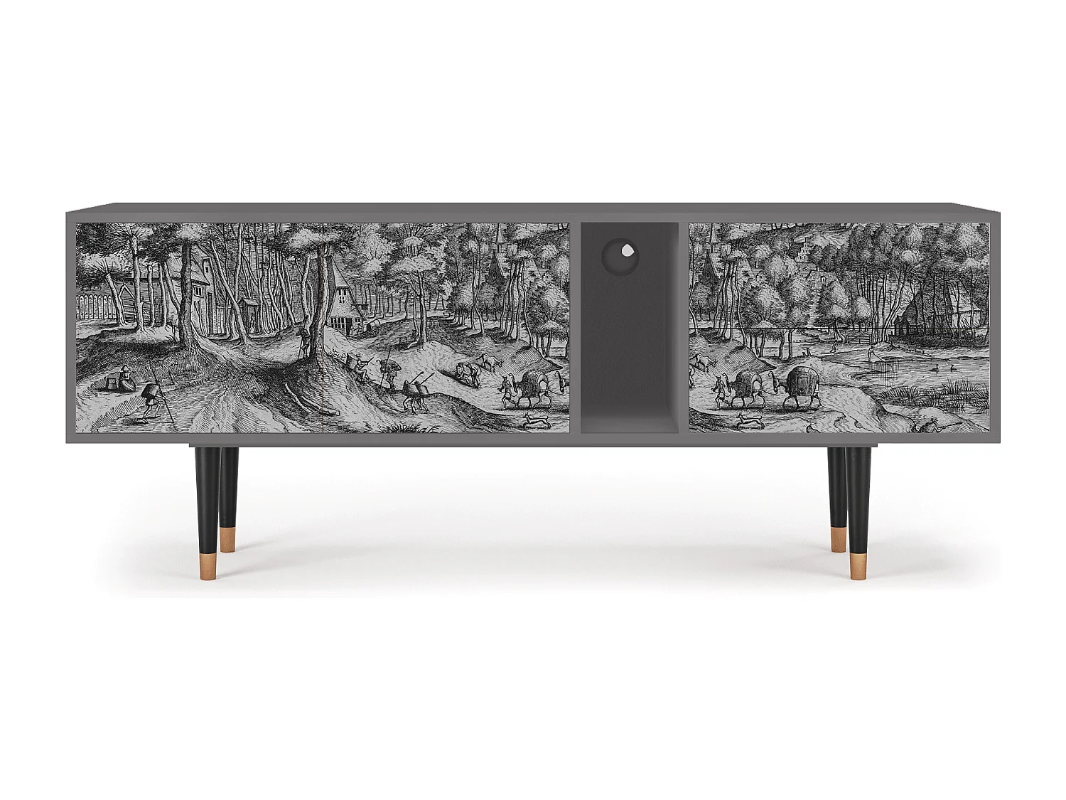 Mueble de TV - 170х69х48 cm - T1 - Rusticorum, Gris