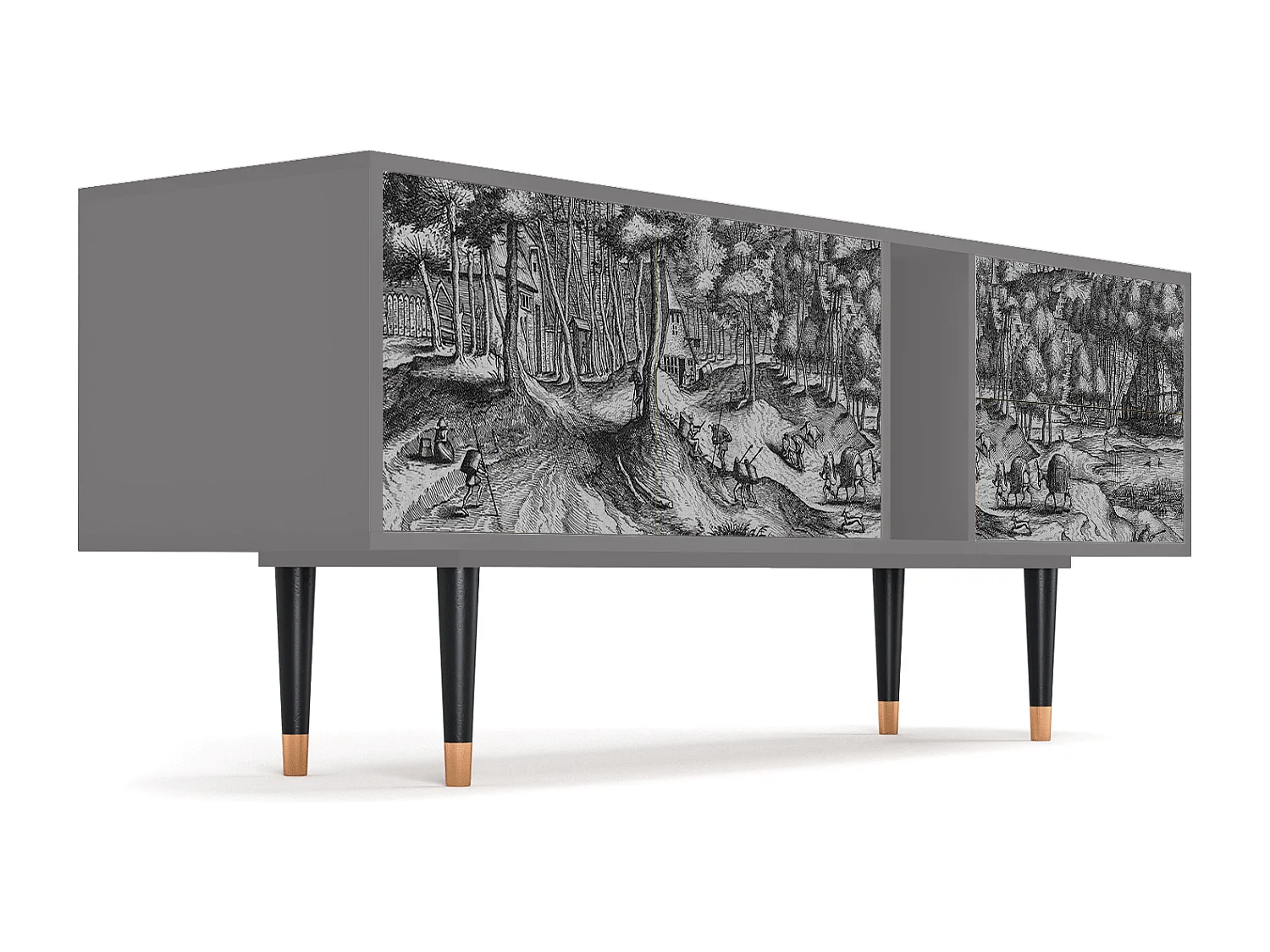 Mueble de TV - 170х69х48 cm - T1 - Rusticorum, Gris