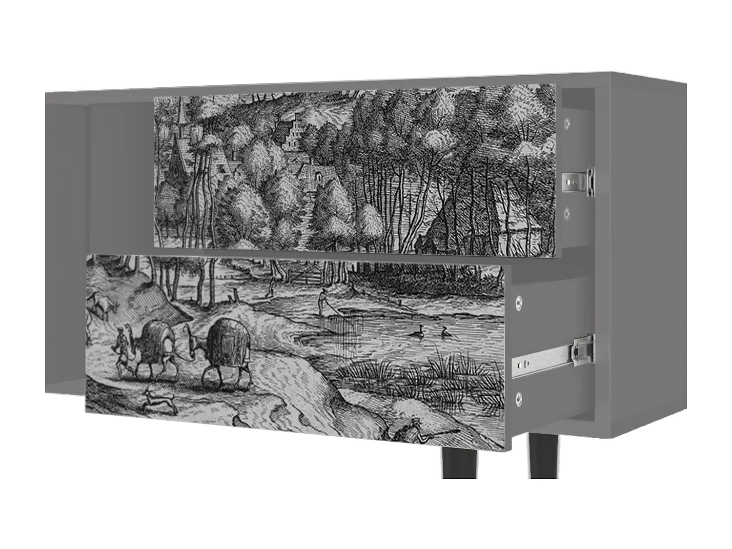 Mueble de TV - 170х69х48 cm - T1 - Rusticorum, Gris