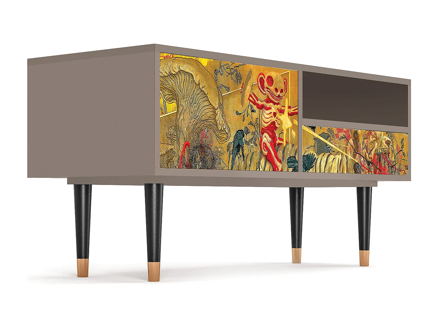 Szafka RTV - 115х59х48 cm - T3 - Blood by James Jean, Latte