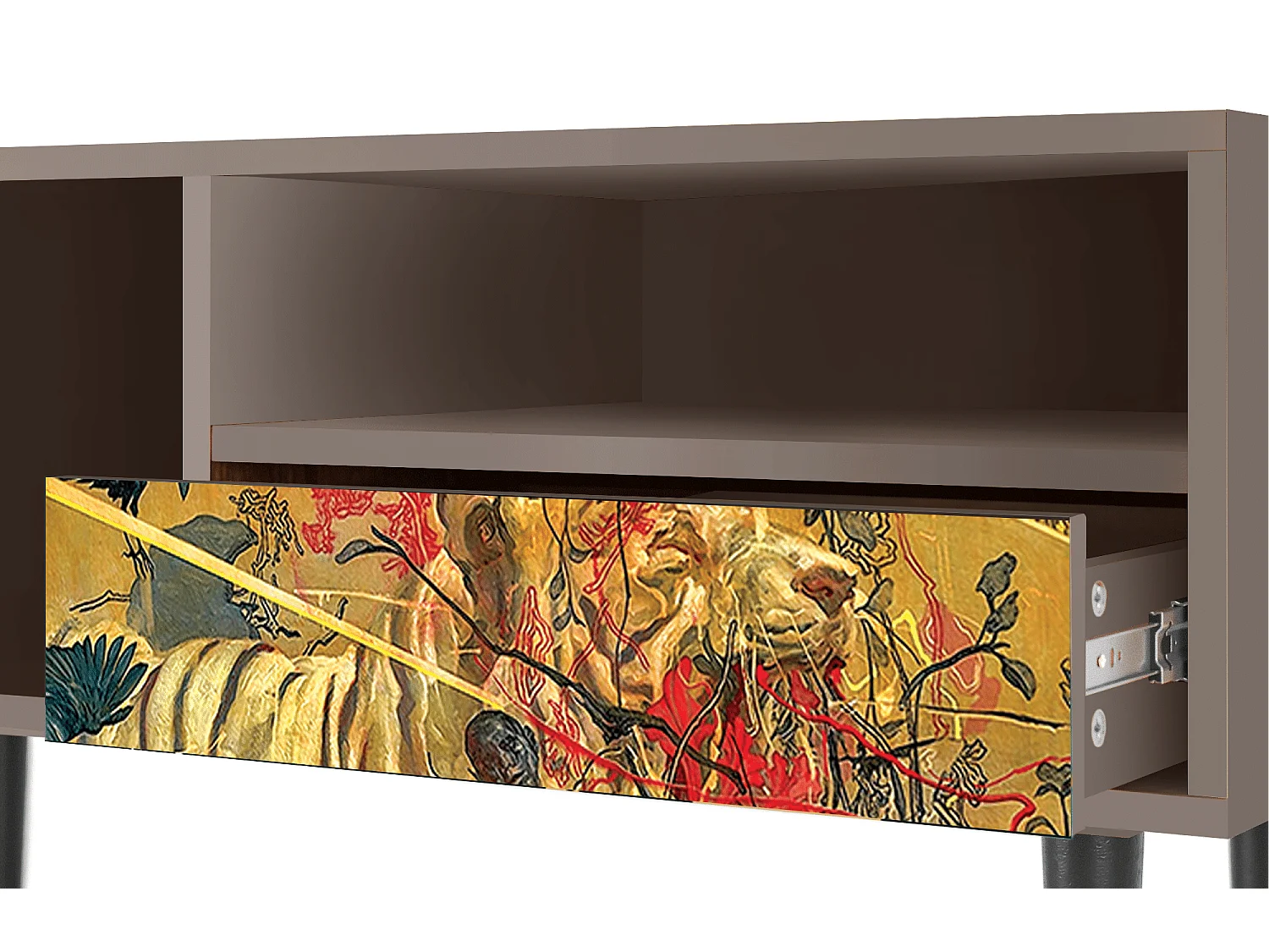 Mobile TV - 115х59х48 cm - T3 - Blood by James Jean, Latte