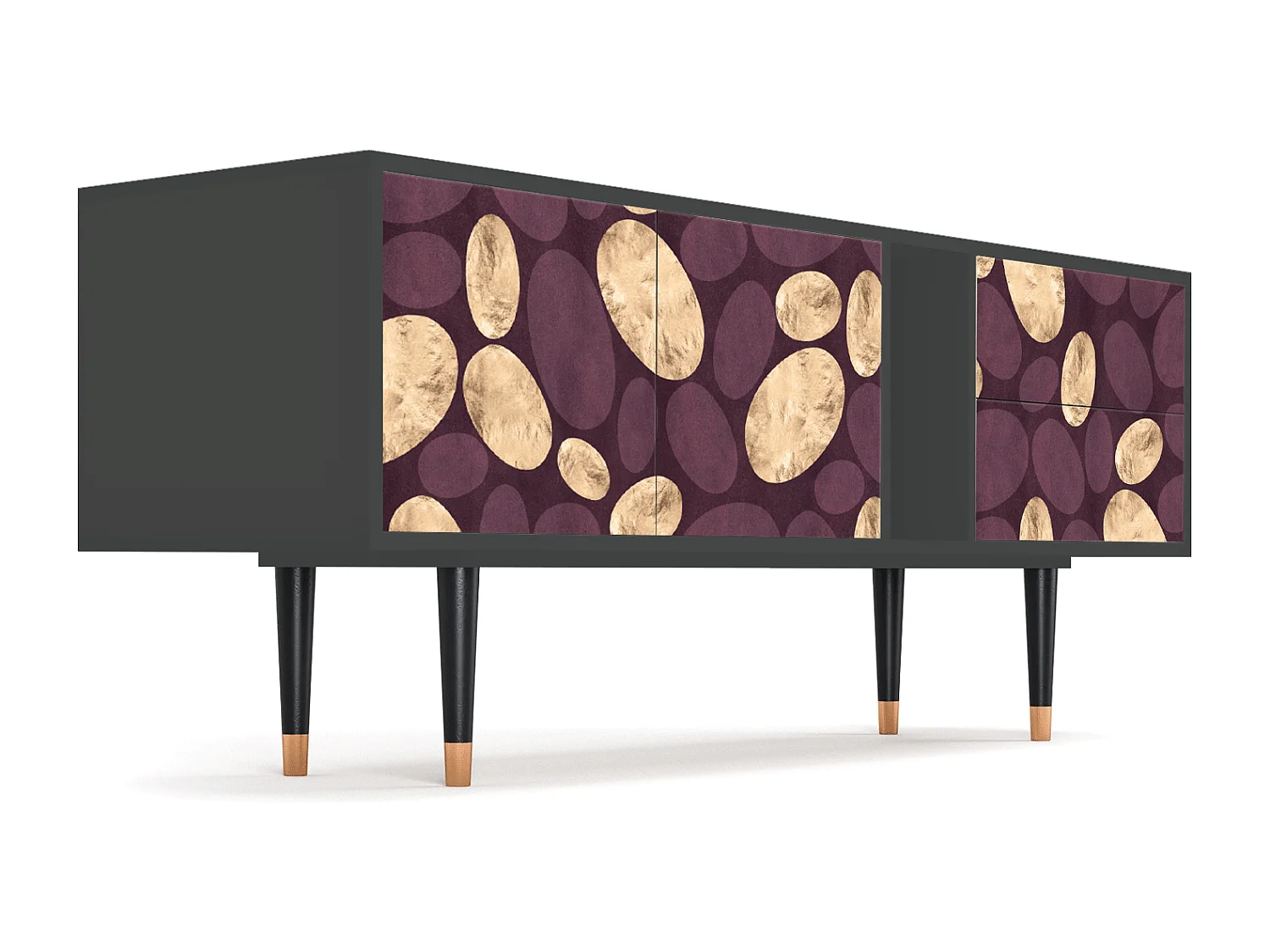 Szafka RTV - 170х69х48 cm - T1 - Fine Wine, Antracyt