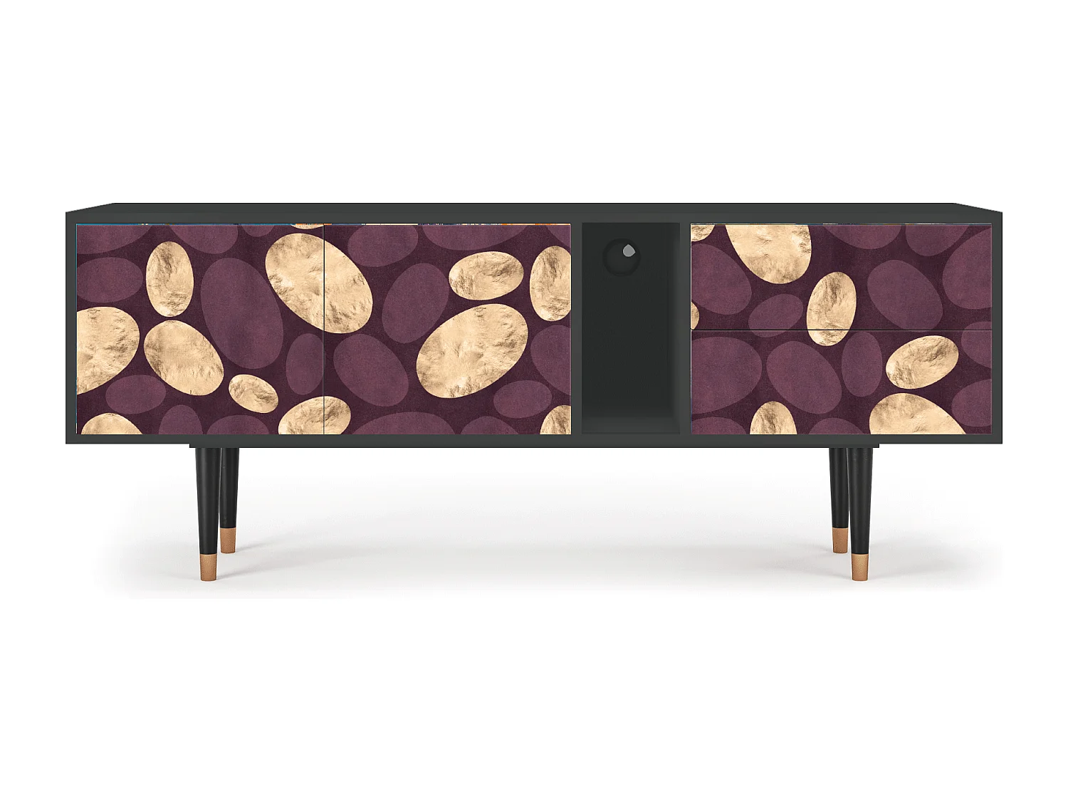 Szafka RTV - 170х69х48 cm - T1 - Fine Wine, Antracyt