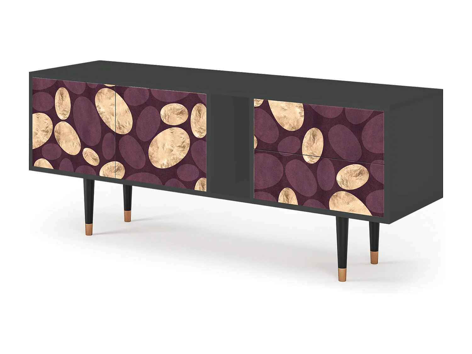 Szafka RTV - 170х69х48 cm - T1 - Fine Wine, Antracyt