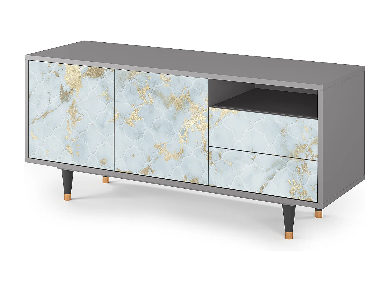 Mobile TV - 125х56х41 cm - T7 - Golden Waves, Grigio