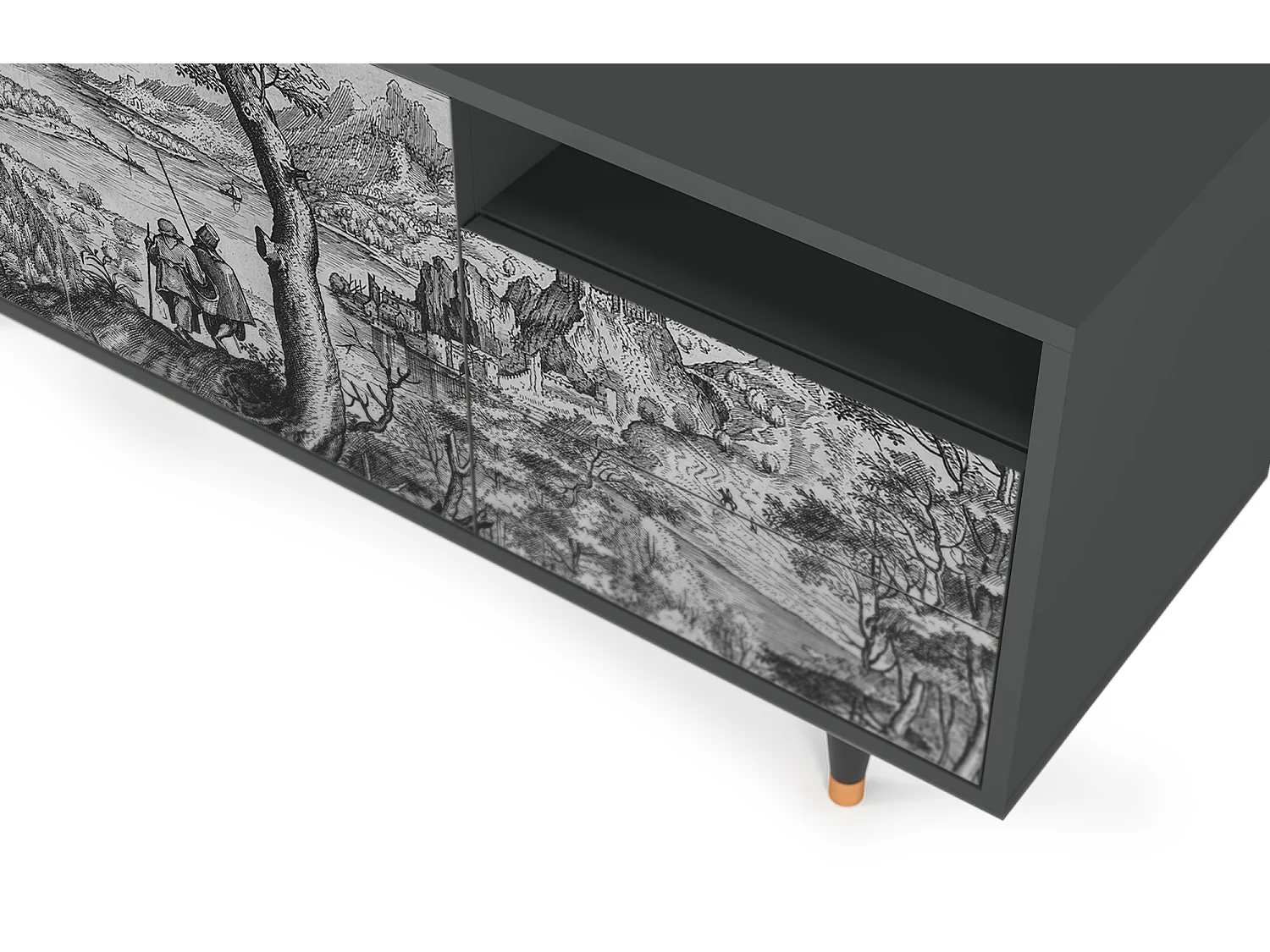 Meuble TV - 125х56х41 cm - T7 - Milites Requiescentes, Anthracite