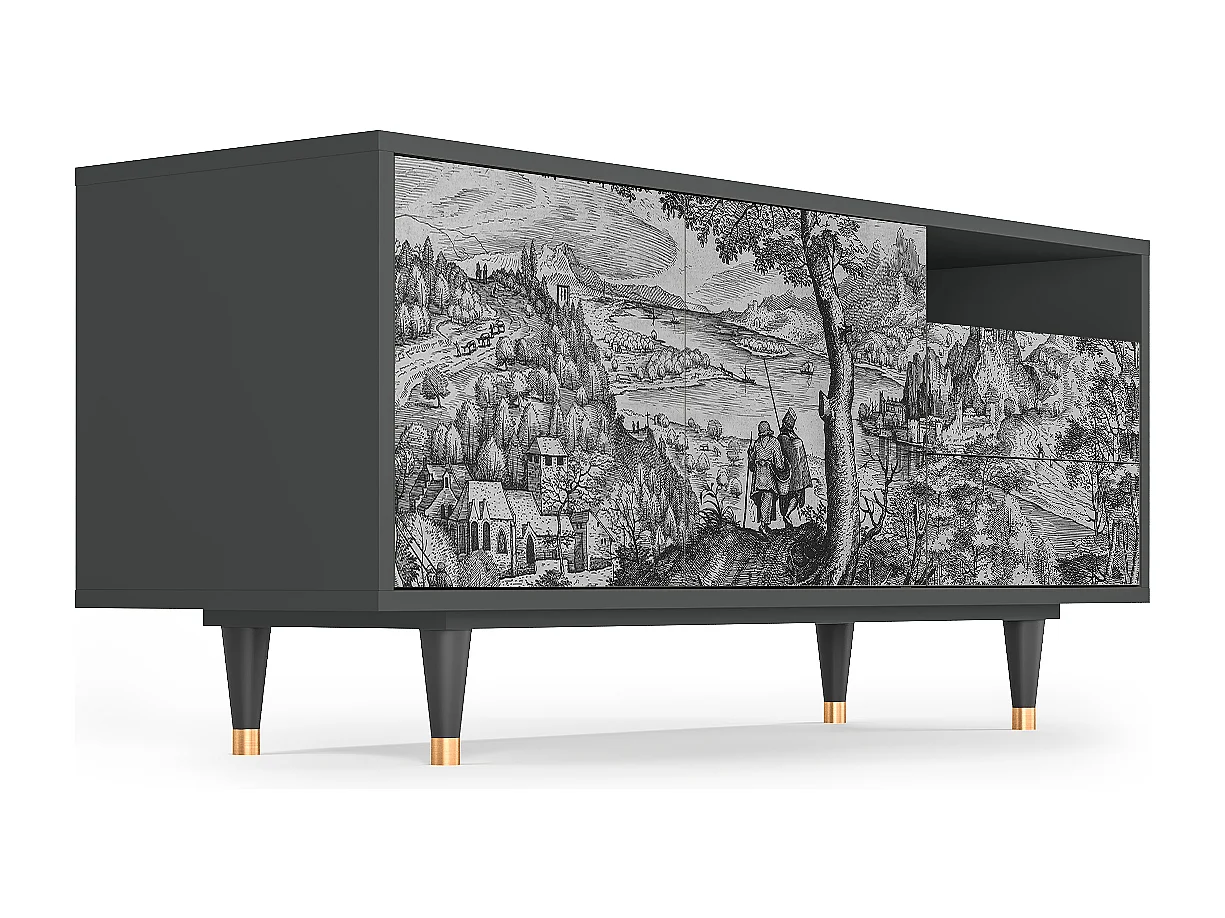 Mobile TV - 125х56х41 cm - T7 - Milites Requiescentes, Antracite