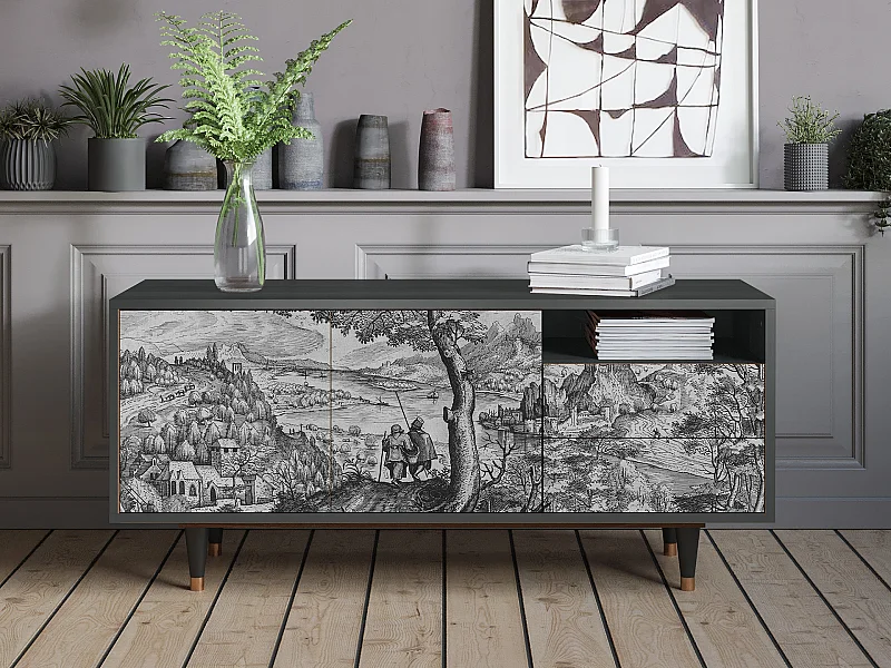 Mobile TV - 125х56х41 cm - T7 - Milites Requiescentes, Antracite