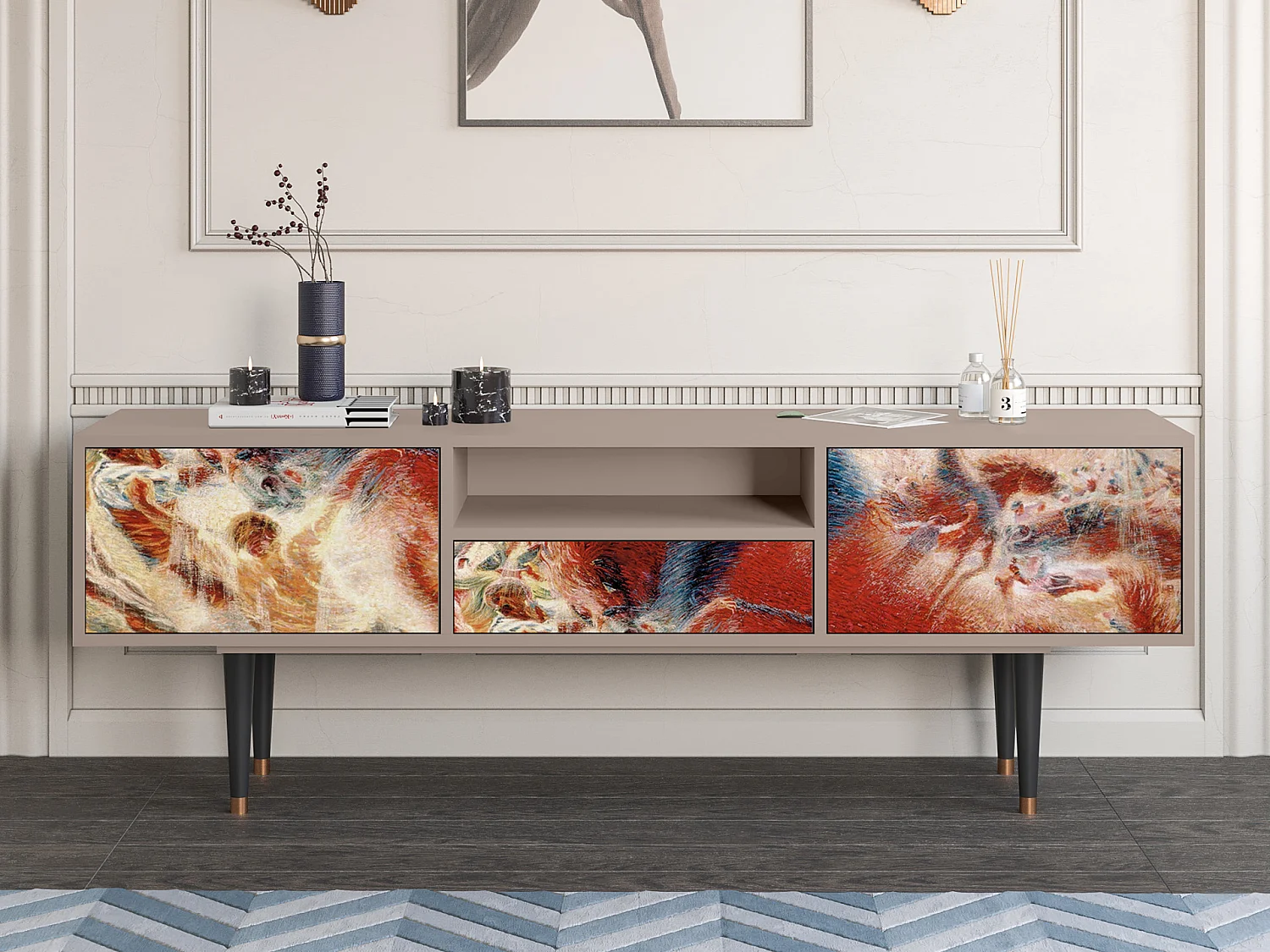 TV-Möbel - 170х59х41 cm - T6 - The City Rises, Latte