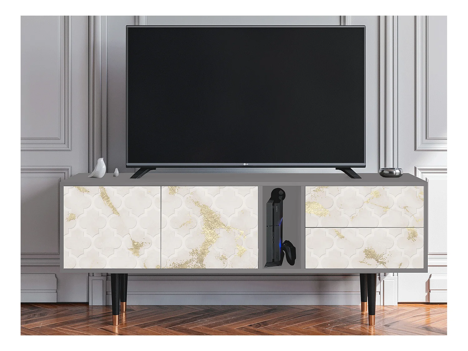 Meuble TV - 170х69х48 cm - T1 - Sahara desert, Gris